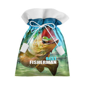 Подарочный 3D мешок с принтом Лучший рыбак в Санкт-Петербурге, 100% полиэстер | Размер: 29*39 см | крючок | лягушка | наживка | рыба