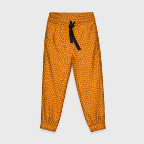 Детские брюки 3D с принтом Витраж Оранжевый в Санкт-Петербурге, 100% полиэстер | манжеты по низу, эластичный пояс регулируется шнурком, по бокам два кармана без застежек, внутренняя часть кармана из мелкой сетки | texture | витраж | оранжевый | текстура