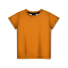 Детская футболка 3D с принтом Витраж Оранжевый в Санкт-Петербурге, 100% гипоаллергенный полиэфир | прямой крой, круглый вырез горловины, длина до линии бедер, чуть спущенное плечо, ткань немного тянется | Тематика изображения на принте: texture | витраж | оранжевый | текстура