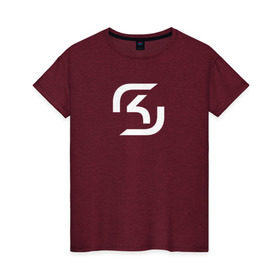 Женская футболка хлопок с принтом SK-Gaming в Санкт-Петербурге, 100% хлопок | прямой крой, круглый вырез горловины, длина до линии бедер, слегка спущенное плечо | csgo | esports | gaming | lg | sk | team