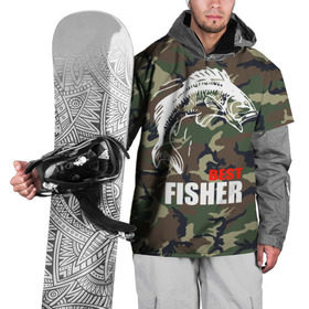 Накидка на куртку 3D с принтом Лучший рыбак в Санкт-Петербурге, 100% полиэстер |  | Тематика изображения на принте: best fisherman | camouflage | fish | fishing | камуфляж | лучший рыбак | рыба | рыбалка