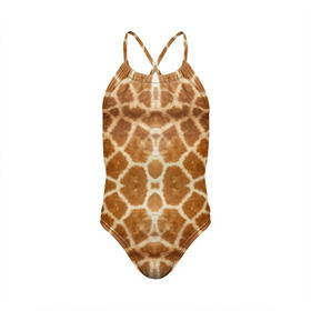 Детский купальник 3D с принтом Шкура Жирафа в Санкт-Петербурге, Полиэстер 85%, Спандекс 15% | Слитный крой, подклад по переду изделия, узкие бретели | Тематика изображения на принте: textures | животное | жираф | текстура