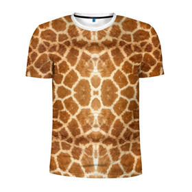 Мужская футболка 3D спортивная с принтом Шкура Жирафа в Санкт-Петербурге, 100% полиэстер с улучшенными характеристиками | приталенный силуэт, круглая горловина, широкие плечи, сужается к линии бедра | textures | животное | жираф | текстура