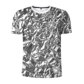 Мужская футболка 3D спортивная с принтом Silver в Санкт-Петербурге, 100% полиэстер с улучшенными характеристиками | приталенный силуэт, круглая горловина, широкие плечи, сужается к линии бедра | silver | texture | драгоценный | металл | серебро | текстура