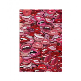 Обложка для паспорта матовая кожа с принтом Женские рты в Санкт-Петербурге, натуральная матовая кожа | размер 19,3 х 13,7 см; прозрачные пластиковые крепления | Тематика изображения на принте: губы | розовый | улыбка