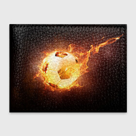 Обложка для студенческого билета с принтом Мяч в Санкт-Петербурге, натуральная кожа | Размер: 11*8 см; Печать на всей внешней стороне | Тематика изображения на принте: горит | мяч | мячик | огненный мяч | огонь | пламя | свет | темнота | тень | футбол