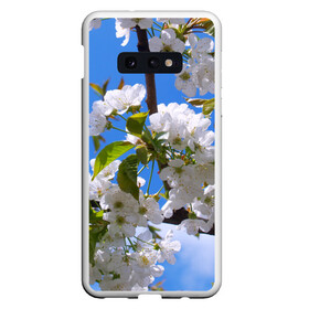 Чехол для Samsung S10E с принтом Вишнёвый цвет в Санкт-Петербурге, Силикон | Область печати: задняя сторона чехла, без боковых панелей | весна | вишня | лепестки | прикольные картинки | цветение | цветы
