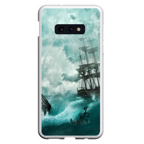 Чехол для Samsung S10E с принтом Море в Санкт-Петербурге, Силикон | Область печати: задняя сторона чехла, без боковых панелей | бочка | вода | волны | корабль | море | небо | новые | облака | океан | природа | шторм | якорь