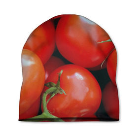 Шапка 3D с принтом Томаты в Санкт-Петербурге, 100% полиэстер | универсальный размер, печать по всей поверхности изделия | дача | еда | зелень | красный | овощи | огород | помидоры | томаты