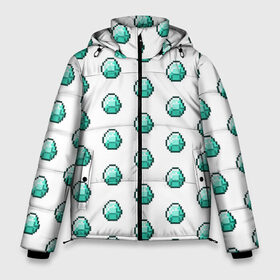 Мужская зимняя куртка 3D с принтом Minecraft diamond в Санкт-Петербурге, верх — 100% полиэстер; подкладка — 100% полиэстер; утеплитель — 100% полиэстер | длина ниже бедра, свободный силуэт Оверсайз. Есть воротник-стойка, отстегивающийся капюшон и ветрозащитная планка. 

Боковые карманы с листочкой на кнопках и внутренний карман на молнии. | майнкрафт