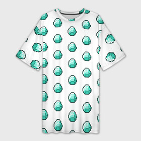 Платье-футболка 3D с принтом Minecraft diamond в Санкт-Петербурге,  |  | майнкрафт