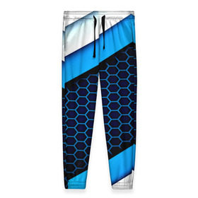 Женские брюки 3D с принтом CS GO в Санкт-Петербурге, полиэстер 100% | прямой крой, два кармана без застежек по бокам, с мягкой трикотажной резинкой на поясе и по низу штанин. В поясе для дополнительного комфорта — широкие завязки | геометрия | синий