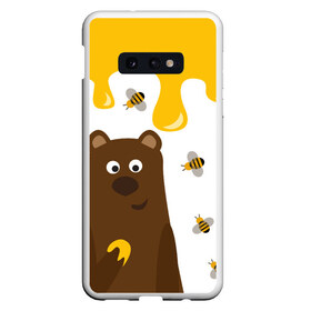 Чехол для Samsung S10E с принтом Медведь в мёде в Санкт-Петербурге, Силикон | Область печати: задняя сторона чехла, без боковых панелей | мёд | медведь | миша | пчелы