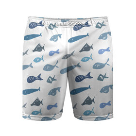Мужские шорты 3D спортивные с принтом Fishes в Санкт-Петербурге,  |  | fishes | море | рыбы