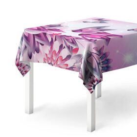 Скатерть 3D с принтом Розовые цветы в Санкт-Петербурге, 100% полиэстер (ткань не мнется и не растягивается) | Размер: 150*150 см | лепестки | прикольные картинки | розовый | цветочки | цветы