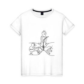 Женская футболка хлопок с принтом Закон Ома в Санкт-Петербурге, 100% хлопок | прямой крой, круглый вырез горловины, длина до линии бедер, слегка спущенное плечо | ампер | вольт | напряжение | наука | сопротивление | ток | физика | электричество