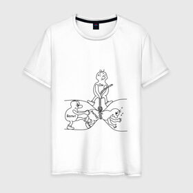 Мужская футболка хлопок с принтом Закон Ома в Санкт-Петербурге, 100% хлопок | прямой крой, круглый вырез горловины, длина до линии бедер, слегка спущенное плечо. | ампер | вольт | напряжение | наука | сопротивление | ток | физика | электричество