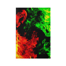 Обложка для паспорта матовая кожа с принтом Огненная битва в Санкт-Петербурге, натуральная матовая кожа | размер 19,3 х 13,7 см; прозрачные пластиковые крепления | дым | зеленый | красный | огонь