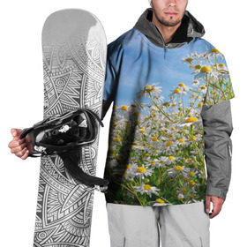 Накидка на куртку 3D с принтом Ромашковый рай в Санкт-Петербурге, 100% полиэстер |  | Тематика изображения на принте: лепестки | небо | прикольные картинки | ромашки | солнце | цветочки | цветы