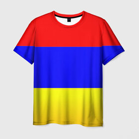 Мужская футболка 3D с принтом Армения в Санкт-Петербурге, 100% полиэфир | прямой крой, круглый вырез горловины, длина до линии бедер | 