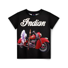 Детская футболка 3D с принтом Indian 5 в Санкт-Петербурге, 100% гипоаллергенный полиэфир | прямой крой, круглый вырез горловины, длина до линии бедер, чуть спущенное плечо, ткань немного тянется | Тематика изображения на принте: indian