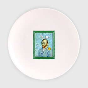 Тарелка с принтом Детство Ван Гога в Санкт-Петербурге, фарфор | диаметр - 210 мм
диаметр для нанесения принта - 120 мм | Тематика изображения на принте: автопортрет | ван гог | детство | зайчик | зелёный | личность | портрет | рама | рамка | синий | уточка | ушки