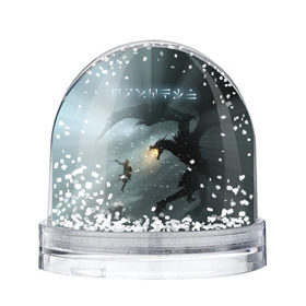 Снежный шар с принтом Skyrim в Санкт-Петербурге, Пластик | Изображение внутри шара печатается на глянцевой фотобумаге с двух сторон | rpg | tes | the elder scrolls | алдуин | довакиин | дракон | зима | скайрим | снег