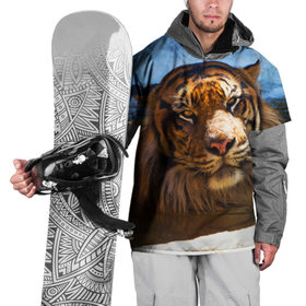 Накидка на куртку 3D с принтом Тигр в Санкт-Петербурге, 100% полиэстер |  | Тематика изображения на принте: вода | дикая кошка | природа | тигр | хищник