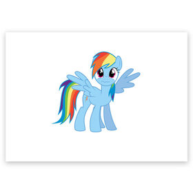 Поздравительная открытка с принтом My little pony 2 в Санкт-Петербурге, 100% бумага | плотность бумаги 280 г/м2, матовая, на обратной стороне линовка и место для марки
 | Тематика изображения на принте: пони
