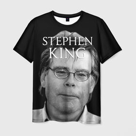 Мужская футболка 3D с принтом Стивен Кинг - Король ужасов в Санкт-Петербурге, 100% полиэфир | прямой крой, круглый вырез горловины, длина до линии бедер | король ужасов | писатель | триллер | ужасы