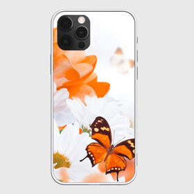 Чехол для iPhone 12 Pro Max с принтом Оранж в Санкт-Петербурге, Силикон |  | бабочки | лепестки | оранжевый | цветочки | цветы