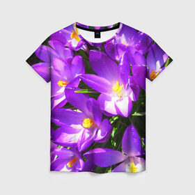 Женская футболка 3D с принтом Сиреневая прелесть в Санкт-Петербурге, 100% полиэфир ( синтетическое хлопкоподобное полотно) | прямой крой, круглый вырез горловины, длина до линии бедер | лепестки | прикольные картинки | сиреневый | цветочки | цветы