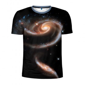 Мужская футболка 3D спортивная с принтом Галактическое движение в Санкт-Петербурге, 100% полиэстер с улучшенными характеристиками | приталенный силуэт, круглая горловина, широкие плечи, сужается к линии бедра | 