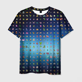 Мужская футболка 3D с принтом Покемон в Санкт-Петербурге, 100% полиэфир | прямой крой, круглый вырез горловины, длина до линии бедер | pokemon | pokemon go | покемон | покемон го