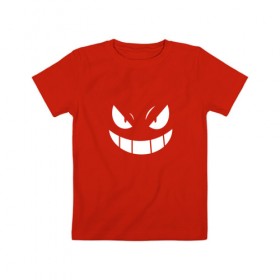 Детская футболка хлопок с принтом Призрачный Покемон Gengar в Санкт-Петербурге, 100% хлопок | круглый вырез горловины, полуприлегающий силуэт, длина до линии бедер | 