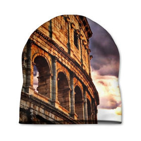 Шапка 3D с принтом Колизей в Санкт-Петербурге, 100% полиэстер | универсальный размер, печать по всей поверхности изделия | Тематика изображения на принте: архитектура | италия | колизей | отпуск | путешествие | развалины | туризм | турист
