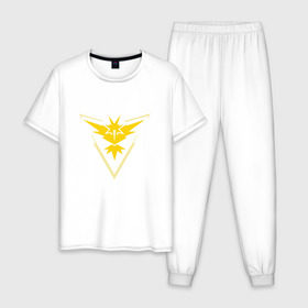 Мужская пижама хлопок с принтом Team Instinct Simple в Санкт-Петербурге, 100% хлопок | брюки и футболка прямого кроя, без карманов, на брюках мягкая резинка на поясе и по низу штанин
 | 