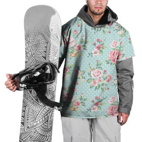Накидка на куртку 3D с принтом Цветы ретро 1 в Санкт-Петербурге, 100% полиэстер |  | Тематика изображения на принте:   | винтаж | прованс | роза | роспись | узор | цветок | цветы