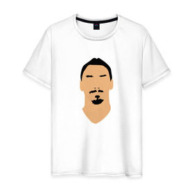 Мужская футболка хлопок с принтом Zlatan Ibrahimovic в Санкт-Петербурге, 100% хлопок | прямой крой, круглый вырез горловины, длина до линии бедер, слегка спущенное плечо. | златан ибрагимович