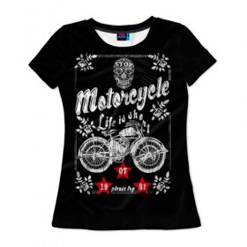 Женская футболка 3D с принтом Moto t-shirt 2 в Санкт-Петербурге, 100% полиэфир ( синтетическое хлопкоподобное полотно) | прямой крой, круглый вырез горловины, длина до линии бедер | 