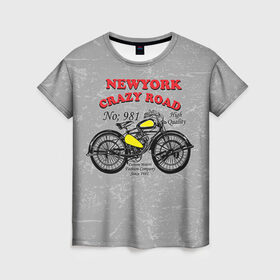 Женская футболка 3D с принтом moto t-shirt 4 в Санкт-Петербурге, 100% полиэфир ( синтетическое хлопкоподобное полотно) | прямой крой, круглый вырез горловины, длина до линии бедер | 