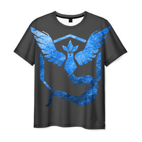 Мужская футболка 3D с принтом Blue в Санкт-Петербурге, 100% полиэфир | прямой крой, круглый вырез горловины, длина до линии бедер | bulbasaur | pikachu | pokemon | squirtle | бальбазар | пикачу | покемон | сквиртл