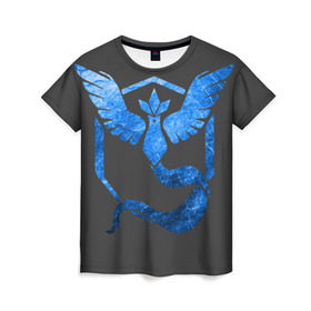 Женская футболка 3D с принтом Blue в Санкт-Петербурге, 100% полиэфир ( синтетическое хлопкоподобное полотно) | прямой крой, круглый вырез горловины, длина до линии бедер | bulbasaur | pikachu | pokemon | squirtle | бальбазар | пикачу | покемон | сквиртл