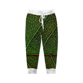 Детские брюки 3D с принтом Листик в Санкт-Петербурге, 100% полиэстер | манжеты по низу, эластичный пояс регулируется шнурком, по бокам два кармана без застежек, внутренняя часть кармана из мелкой сетки | дерево | зеленый | зелень | лист | природа | растения