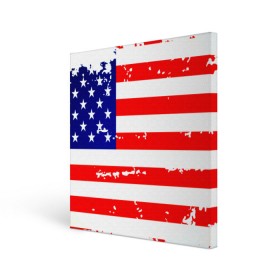 Холст квадратный с принтом Америка в Санкт-Петербурге, 100% ПВХ |  | Тематика изображения на принте: grunge | америка | сша | флаг