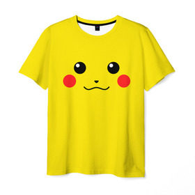 Мужская футболка 3D с принтом Happy Pikachu в Санкт-Петербурге, 100% полиэфир | прямой крой, круглый вырез горловины, длина до линии бедер | Тематика изображения на принте: 