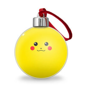 Ёлочный шар с принтом Happy Pikachu в Санкт-Петербурге, Пластик | Диаметр: 77 мм | 