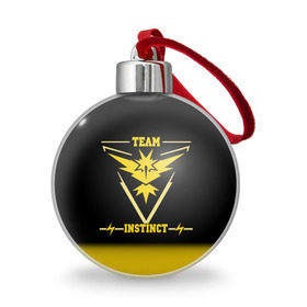 Ёлочный шар с принтом Team Instinct в Санкт-Петербурге, Пластик | Диаметр: 77 мм | Тематика изображения на принте: go | instinct | pokemon | team | покемон