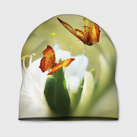 Шапка 3D с принтом Чудесные бабочки в Санкт-Петербурге, 100% полиэстер | универсальный размер, печать по всей поверхности изделия | бабочки | цветы