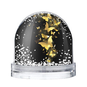 Снежный шар с принтом Золотые бабочки в Санкт-Петербурге, Пластик | Изображение внутри шара печатается на глянцевой фотобумаге с двух сторон | бабочки | девушкам | злато | золото